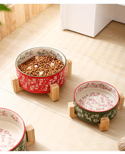 Doe Pet Wholesale Nouveaux bols en céramique rétro floraux créatifs peints à la main pour animaux de compagnie, bols pour chien et chat, bols pour nourriture et eau - Product Image 3