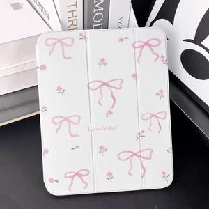 Custodia per Tablet in Acrilico Personalizzabile Monofacciale a Tre Ante con Slot per Penna, Fiocco Rosa, Custodia Trasparente in Pelle Y-Fold per <span class=keywords><strong>iPad</strong></span> <span class=keywords><strong>Pro</strong></span> - Product Image 5