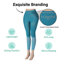 La Jourdin 80D Collants de sport longs et fins en jacquard tricoté sans couture, taille haute, effet sculptant, pour femme, opaques, pour l'été
