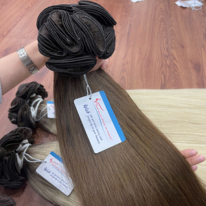 100% vague naturelle de la plus haute qualité attachée à la main style de trame extensions de cheveux humains vierges vietnamiens bruts prix de gros - Product Image 5