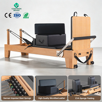 Ahşap Pilates Reformerı, Kutulu Akçaağaç Meşe 2430x730mm Alman İthal Yaylar Mikrofiber Döşeme CE ISO Sertifikalı