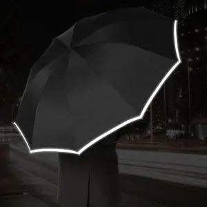 Automatic Folding Inverted Umbrella Custom Reflective Inverted Umbrella Compact Windproof Led Reverse Umbrella