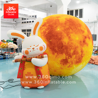Décoration d'ambiance pour le Festival de la Mi-Automne : Flûte décorative, Lapin de la Lune, Publicité Gonflable, Imperméable, Durable, 8-10 pieds, Taille personnalisée
