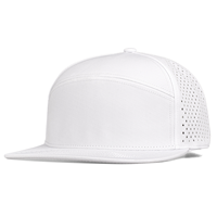 Gorra de Béisbol de Alta Calidad, Personalizada, de Secado Rápido, Impermeable, con Visera Plana, Estilo Americano de 6 Paneles, con Perforaciones Láser y Cierre a Presión