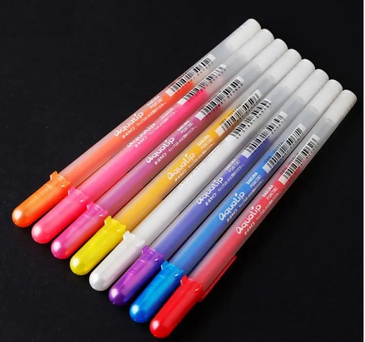 Caneta de gel em gel de 1.00mm, conjunto japonês com caneta de marcação colorida para desenho de esboços, álbum de fotos