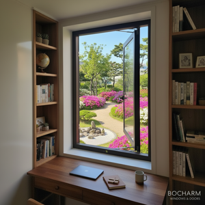 Fenêtres BOCHARM insonorisées en aluminium et verre pour maisons, fenêtre à battant double vitrage avec moustiquaire - Product Image 4