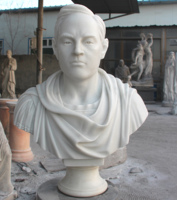 Marble Men Bust Elegant Classical Figure Marble Bust Personal Sculpture for Home Decor Stone Carved Figure Sculpture