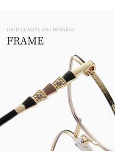 <span class=keywords><strong>2025</strong></span> New Thời Trang kim loại kết hợp chống Blue Ray máy tính kính quang học chất lượng cao phụ nữ lớn vuông kim loại khung kính mắt - Product Image 6