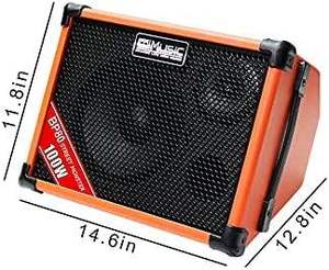 Coolmusic BP80 100W Amplificateur portable pour basson alimenté par batterie 6 entrées Égaliseur 3 bandes Alliage d'aluminium Orange - pour l'enregistrement - Product Image 5