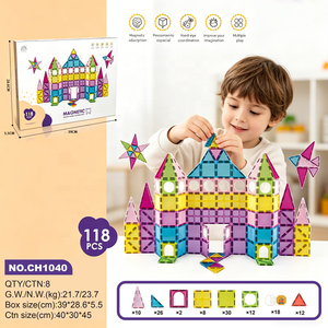 Ensemble <span class=keywords><strong>de</strong></span> <span class=keywords><strong>construction</strong></span> <span class=keywords><strong>magnétique</strong></span> <span class=keywords><strong>de</strong></span> 118/85 pièces, tuiles <span class=keywords><strong>de</strong></span> 7,5 cm, blocs <span class=keywords><strong>de</strong></span> <span class=keywords><strong>construction</strong></span>, jouets éducatifs STEM pour enfants, apprentissage créatif, haute qualité - Product Image 1