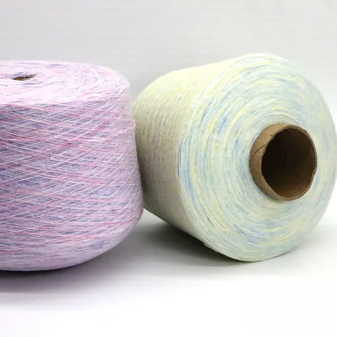 Factory Direct Sale Colorful 1/18NM100% Polyester Material Soft Worsted Hand Knitting Wool Yarn 1/9NM Recycled Polyester Yarn