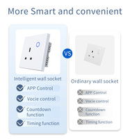Prise murale intelligente avec minuterie, en cuivre, AC 100-240V, norme britannique, contrôlée à distance par Tuya WiFi/Zigbee