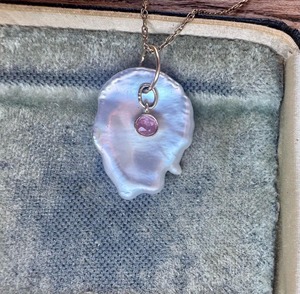 Collana con Ciondolo di Perla Barocca d'Acqua Dolce Autentica Fatta a Mano, Catena Sottile in Acciaio Inossidabile, Collana di Perle Keshi - Product Image 3