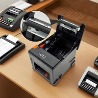 Imprimante thermique de reçus de 80 mm, impression de tickets, multilingue, mini imprimante thermique de reçus de 3 pouces avec coupe-papier automatique, cuisine, restaurant