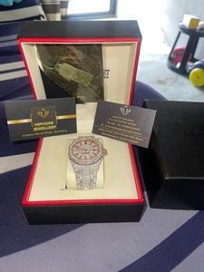 Đồng hồ Moissanite tự động sang trọng dành cho nam và nữ VVS D Màu kính sapphire Vỏ chống nước bằng thép không gỉ Báo động thợ lặn - Product Image 2