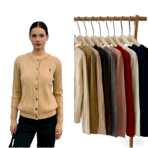 <span class=keywords><strong>Cardigan</strong></span> da <span class=keywords><strong>donna</strong></span> in maglia con cavo, 10 colori, classico Design girocollo con <span class=keywords><strong>bottoni</strong></span> e maniche lunghe Versatile per l'ufficio quotidiano - Product Image 1