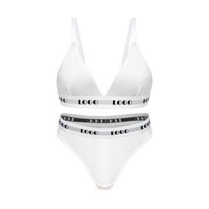 Sous-vêtements de sport personnalisés <span class=keywords><strong>en</strong></span> <span class=keywords><strong>coton</strong></span>, lingerie pour femmes, ODM OEM, soutien-gorge de sport sans bretelles et ensemble de culottes pour femmes - Product Image 6