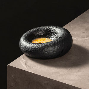 Неправильной формы черно-белые керамические тарелки с текстурой под дерево для ресторанов, фарфоровые тарелки для молекулярной кухни, сервировочные блюда - Product Image 4