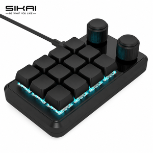 <span class=keywords><strong>Clavier</strong></span> mécanique mini USB-C filaire RGB SIKAI à 12 touches et 2 boutons, contrôleur de raccourcis pour la montage vidéo, la conception audio, le codage - Product Image 1