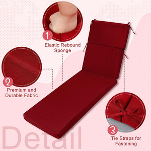 7919 Waterproof Indoor Outdoor Chaise <strong>Lounger</strong> <strong>Cushion</strong> with Ties Strap for Pool Patio Foldable Soft Sponge Sun <strong>Loungers</strong> <strong>Cushion</strong> - Product Image 2