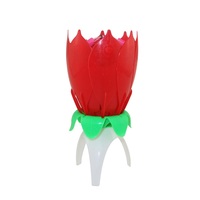 Vente en gros Joyeux Anniversaire Bougie d'art Pétard en forme de fleur avec musique Bloom pour les célébrations de fête d'anniversaire
