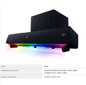Haut-parleurs de jeu originaux Leviathan V2 RGB pour <span class=keywords><strong>PC</strong></span> avec caisson de basses Leviathan V2 <span class=keywords><strong>Razer</strong></span> Leviathan V2 Haut-parleurs de jeu RGB pour <span class=keywords><strong>PC</strong></span> - Product Image 5