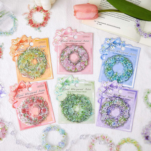 20 autocollants par paquet Série Notes Florales Bordures Florales Décorations et couches de base pour agenda DIY - Product Image 1