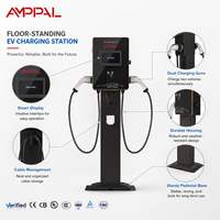 AMPPAL 7KW Chargeur intelligent OCPP sur pied pour usage domestique IP55, station de recharge commerciale pour voitures électriques