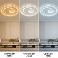 Plafonnier LED futuriste de forme organique Zhongshan avec motif central irrégulier et bordure en cristal pour salon moderne