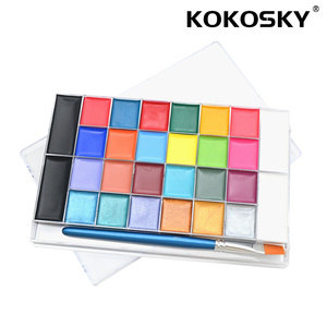 Paleta de pintura facial y corporal impermeable de 28 colores - Pintura facial no tóxica y sin aceite <span class=keywords><strong>para</strong></span> fiestas de <span class=keywords><strong>Halloween</strong></span> y espectáculos escénicos - Product Image 5