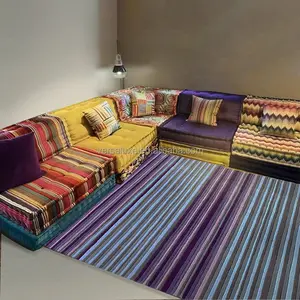 French Unique Style Modern Modular Mah Jong Sofa fashion Furniture Color 7 Seater corner sofa 1 shape sofa set custom minimalist