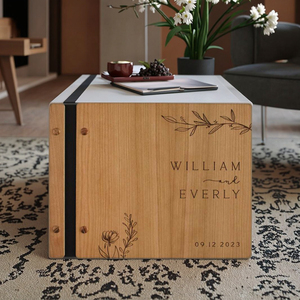 Thanh Lịch Tùy Chỉnh Chữ Ký Bằng Gỗ Bìa Cứng Album Ảnh May Ràng Buộc Cho Bé Tắm Đám Cưới-Bán Buôn Trống Sách Khách - Product Image 2