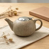 Théière en céramique 750 ml avec infuseur en acier inoxydable 304, théière en pierre mouchetée avec couvercle à rabat et filtre, ensemble cadeau pour le thé en vrac