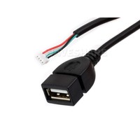 Cable MX1.25 de 4 Pines a USB, Puerto Hembra USB Tipo A, Aprox. 30 cm de longitud total, adecuado para diversos dispositivos electrónicos digitales.