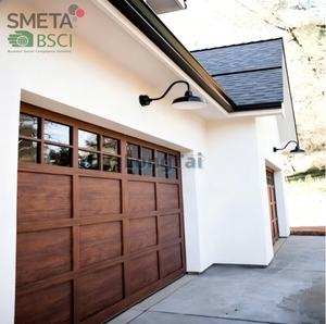 Porte de garage en bois massif de style européen vintage, fabrication artisanale de qualité supérieure, design haut de gamme, idéale pour les développements immobiliers de luxe - Product Image 3