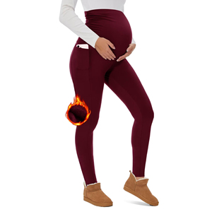Leggings <span class=keywords><strong>de</strong></span> yoga et <span class=keywords><strong>de</strong></span> sport pour femme enceinte, taille haute, respirants, coupe ajustée, motif uni, épais, pour l'hiver, décontractés - Product Image 5