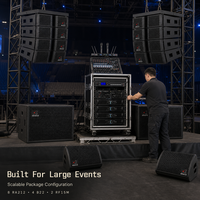 Sistem Speaker Line Array NEARSTAR Dual 12 Inch Paket Audio Konser dengan Amplifier, Rak, dan Frame Pengangkut