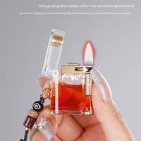Briquet au kérosène portable et rechargeable avec réservoir transparent, design moderne, fonctions de sécurité pour cigarettes et camping