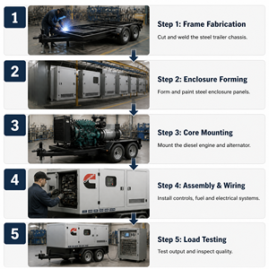 Générateur électrique diesel portable silencieux Cummins Weichai Yuchai Kofo Sdec, puissance de 13,5 kVA à 88 kVA, 1500/1800 tr/min, fréquence 50/60 Hz - Product Image 6