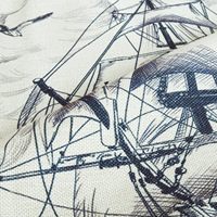 Housse de coussin pour bateau à voile, coussin décoratif avec boussole à voile et phare, housse de coussin en lin, canapé-lit, décoration de la maison