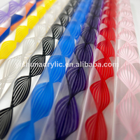 Usine de Guangzhou, tiges décoratives en acrylique torsadées colorées personnalisées, bâtonnets en plastique en spirale PMMA pour l'artisanat et l'éclairage DIY