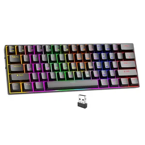 COUSO Custom RGB Backlit 61 Keys 68 Keys Wireless Red Dragon Mechanical Keyboard Bluetooth 60% White Gaming Mechanical Keyboards
