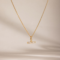 LUCKYJIU Fabricant de bijoux personnalisés, collier pendentif en acier inoxydable plaqué or 18 carats, classique, avec cristaux, pour femmes, résistant à l'eau
