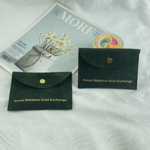 Bolsa de Terciopelo Suave para Joyería al por Mayor con Solapa y Cierre a Presión - Bolsa de Almacenamiento de Regalo de Joyería de Gamuza con Logotipo Personalizado para Reloj - Product Image 1