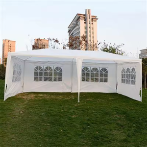Gazebo extérieur 10'x30' pour mariage estival et fêtes, avec pare-soleil en tissu Oxford et structure en tubes d'acier verticaux - Product Image 2