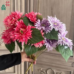 Flores Artificiales de Gerbera de Seda con 7 Cabezas para Decoración de Bodas, Arreglo Floral Ornamental para Interiores - Product Image 2