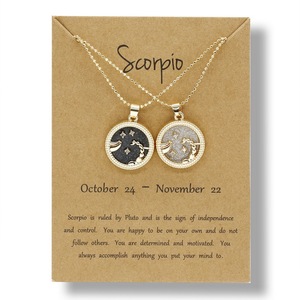Collar <span class=keywords><strong>de</strong></span> día y noche <span class=keywords><strong>del</strong></span> zodiaco, gargantilla <span class=keywords><strong>de</strong></span> los 12 signos <span class=keywords><strong>del</strong></span> zodiaco, para día y noche - Product Image 1