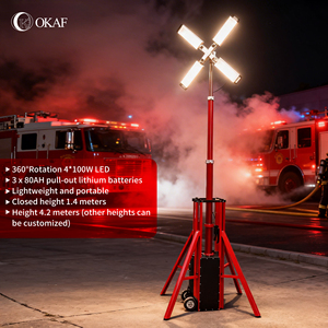 Tragbarer Teleskop-LED-Lichtmast mit Stativ, höhenverstellbares Arbeitslicht für Rettungseinsätze, Baustellen, Camping - Product Image 1