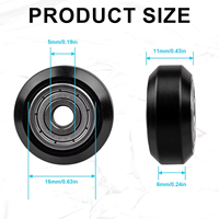 Roues à poulie en nylon de haute qualité 5x24x10mm, revêtues de plastique, avec roulement à billes à gorge profonde intégré S625zz pour imprimante 3D et meubles