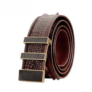 Nouvelle <span class=keywords><strong>ceinture</strong></span> pour <span class=keywords><strong>homme</strong></span> en cuir de crocodile, cuir véritable, luxe léger, motif crocodile, <span class=keywords><strong>ceinture</strong></span> à boucle en acier inoxydable - Product Image 3